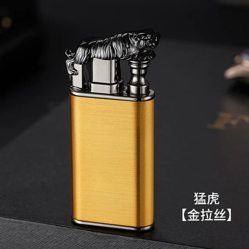 Dropshipping VIP Link Creative Dragon Double Fire Lighter Jet Flame Open Fire Windproof Inflatable Crocodile Lighter Men'S Gift