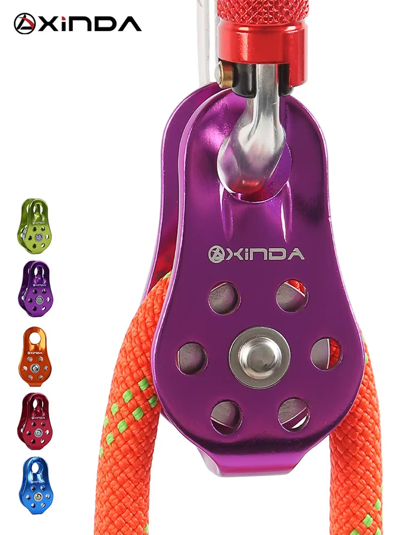 Rock Climbing Pulley Fixed Sideplate Single Sheave Pulley Outdoor Survival Tool High Altitud Traverse Hauling Gear