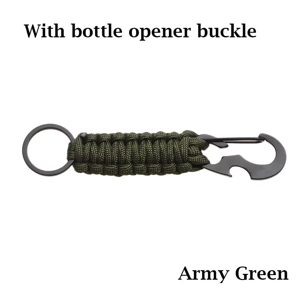 Outdoor Keychain Key Ring Pendant Camping Paracord Cord Rope Camping Survival Kit Emergency Knot Bottle Opener Key Chain