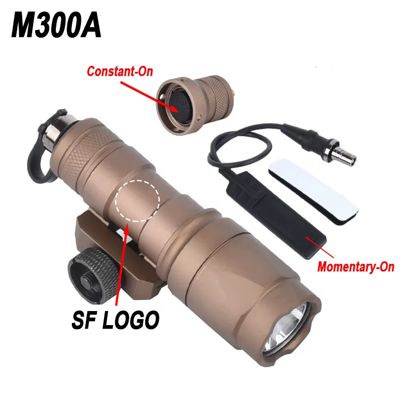 Surefir M300 M600 Tactical Flashlight with AXON Dual Function Remote Pressure Switch for 20mm Rail - Ideal for Hunting & Airsoft