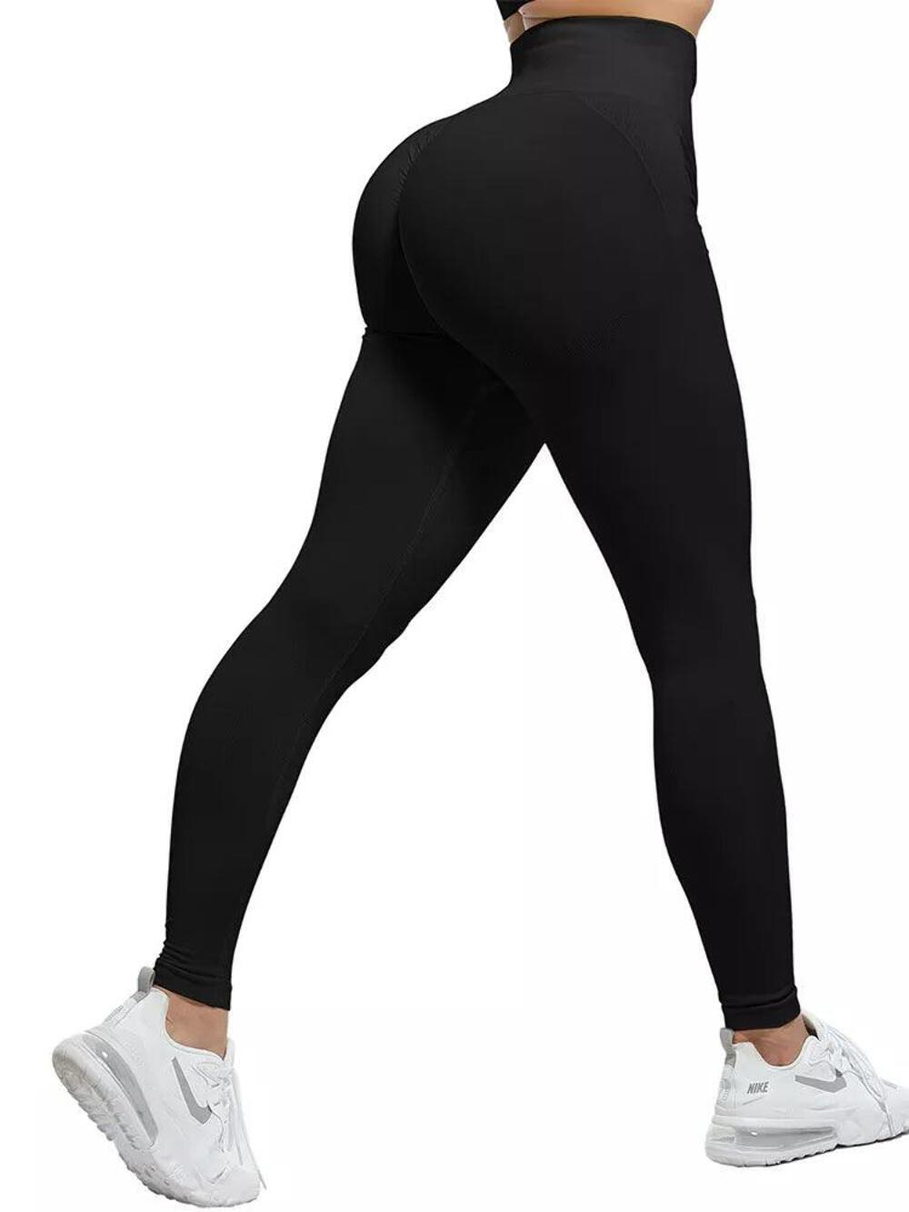 Curve-enhancing BootyBoost leggings - black activewear leggings with scrunch butt detailing.