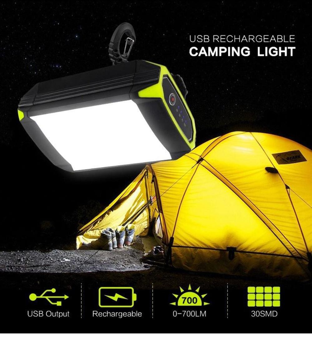 Rechargeable 500 lumens LED green tent lantern with USB port