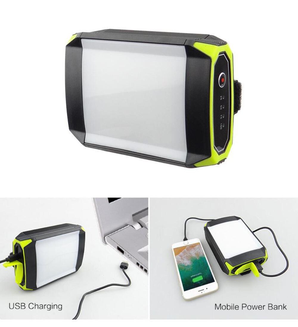 Rechargeable 500 lumens LED green tent lantern, USB port
