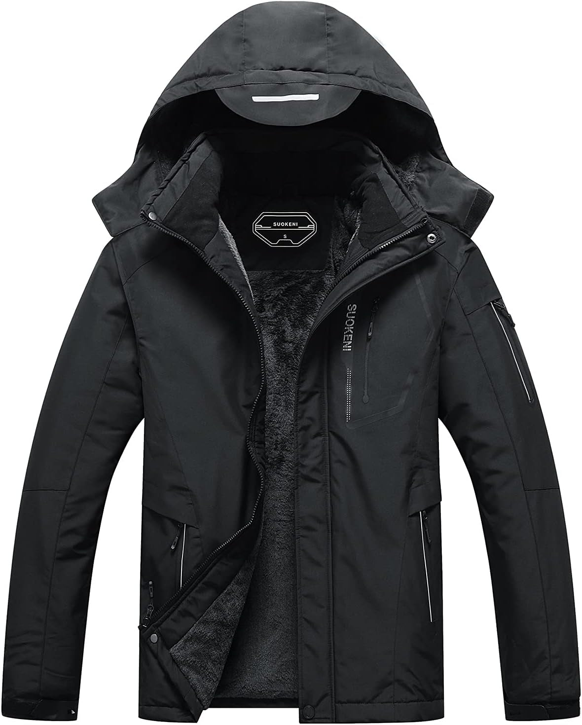 Men's Waterproof Ski Jacket - Insulated Winter Coat with Hood