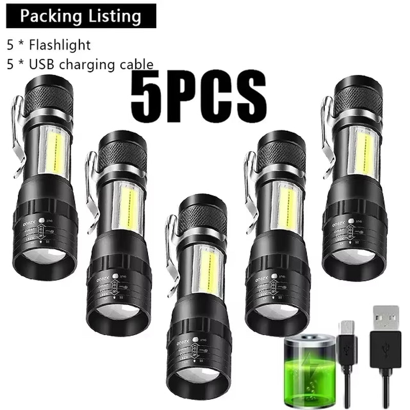 Ultra Bright 2000 Lumens Mini Rechargeable LED Tactical Flashlight - Waterproof & Adjustable Focus