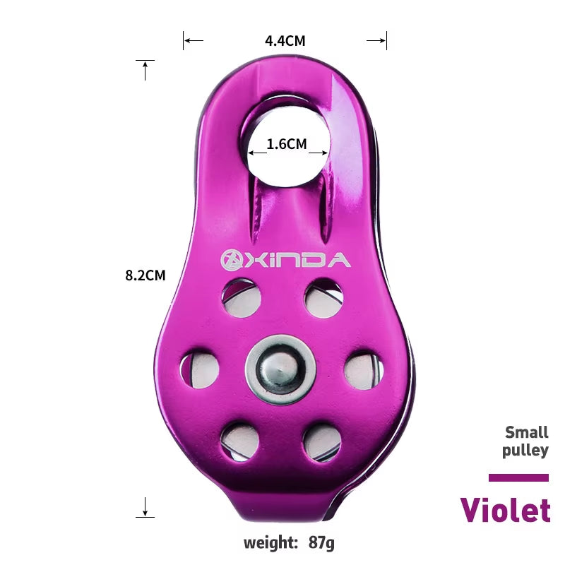 Rock Climbing Pulley Fixed Sideplate Single Sheave Pulley Outdoor Survival Tool High Altitud Traverse Hauling Gear