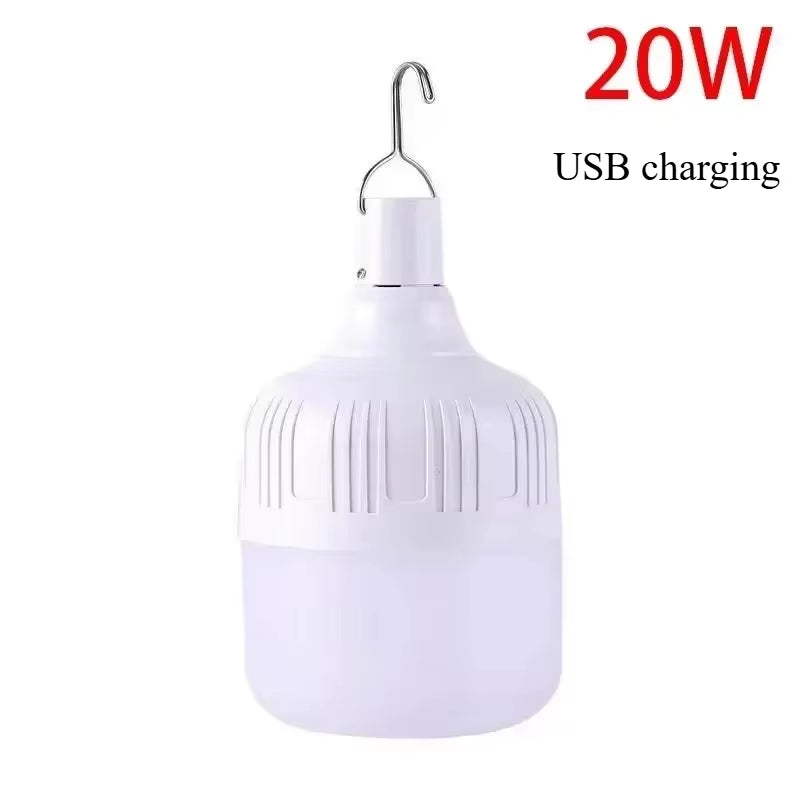 Camping Lantern Solar LED Light DC Fast Charging Portable Bulb 5Lighting Modes Tent Hanging Bulb for Outdoor Hiking Emergency