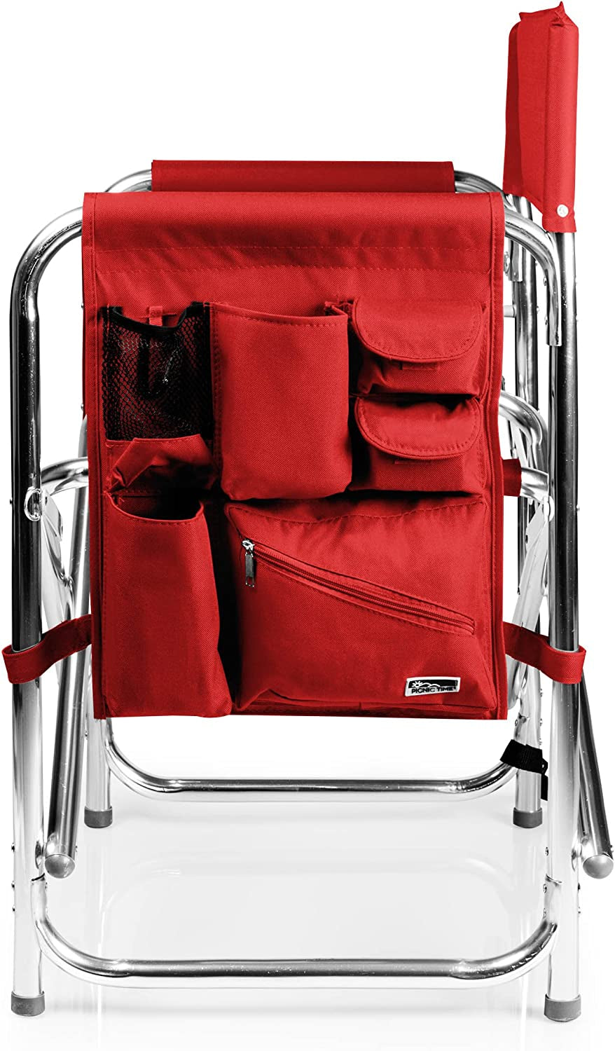 Ultimate Red Sports Chair with Built-in Side Table - Perfect for Camping and Beach Adventures!