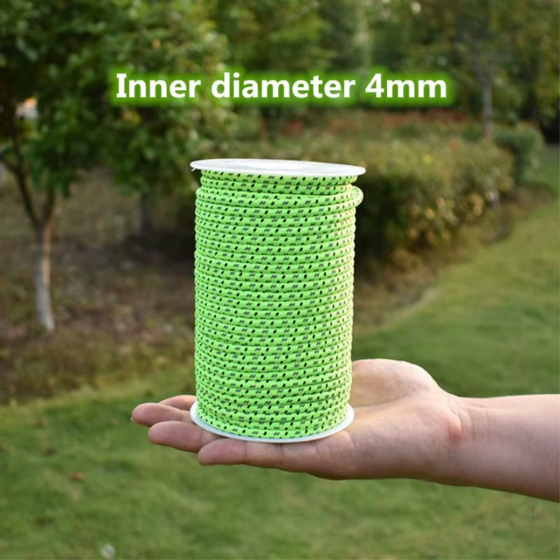10M Dia.4Mm Dia.2.5Mm Reflective Paracord Luminous Camping Tent Ropes Outdoor Tools