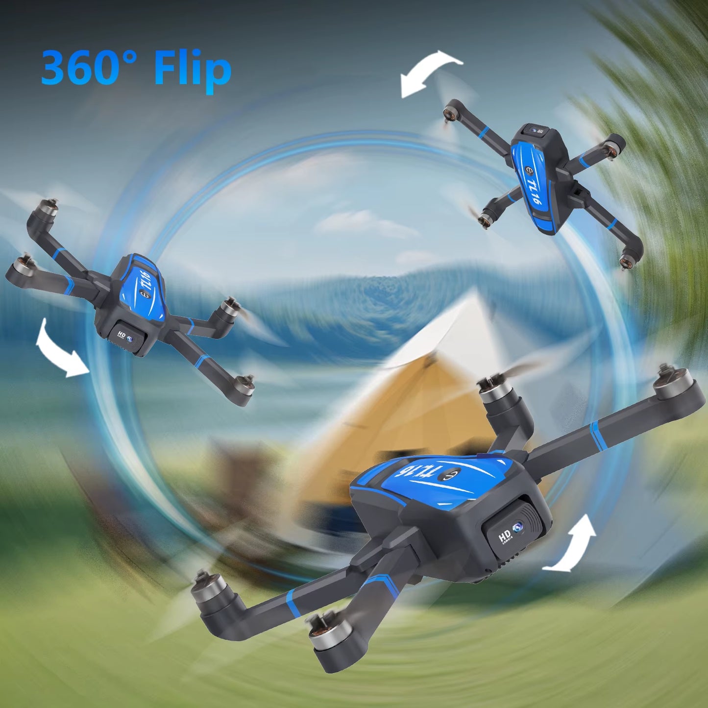 TL16 1080P FPV Drone for Beginners - Brushless Motor, Optical Flow Positioning, and Adjustable 90° Camera Lens