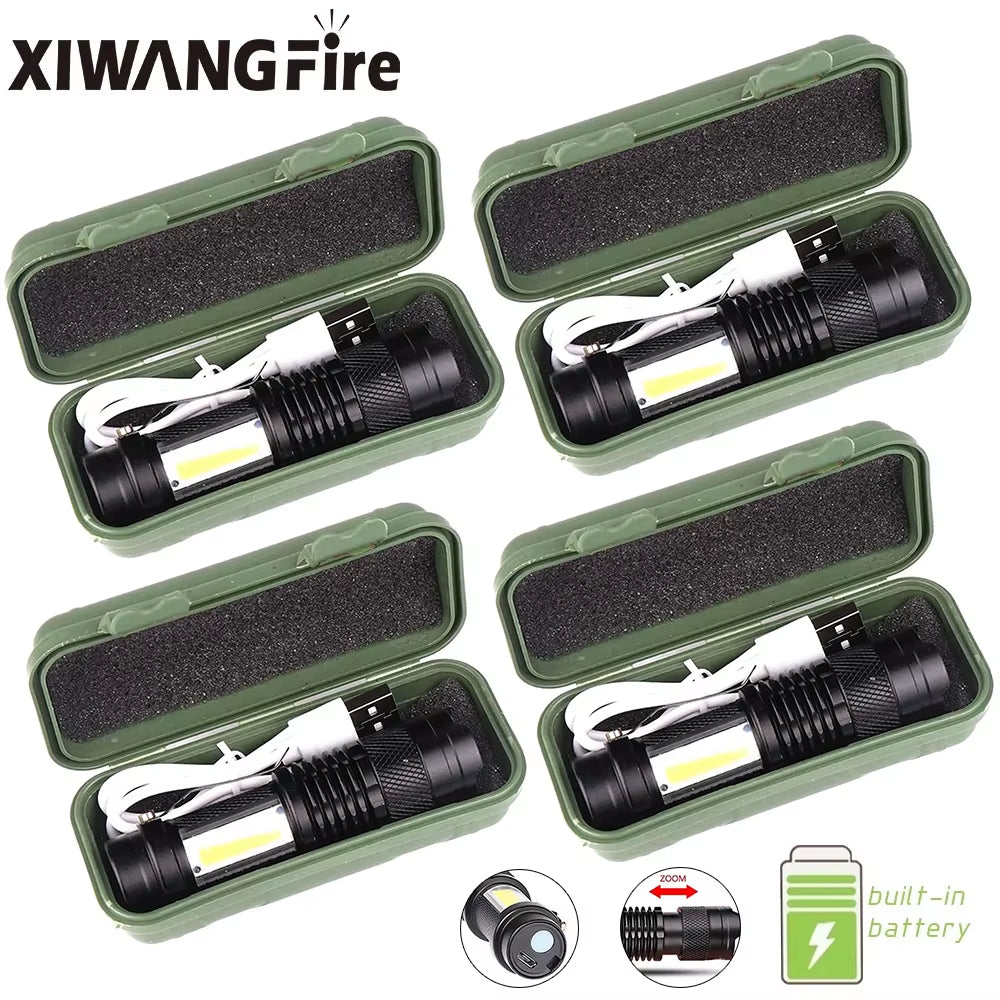 Ultra Bright 2000 Lumens Mini Rechargeable LED Tactical Flashlight - Waterproof & Adjustable Focus