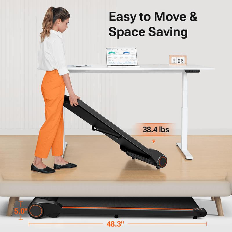 Urevo E2 Walking Pad, under the Desk Treadmill Smart Home Low Noise Walking Pad, Light Removeable Space-Saving Treadmill Indoortreadmill