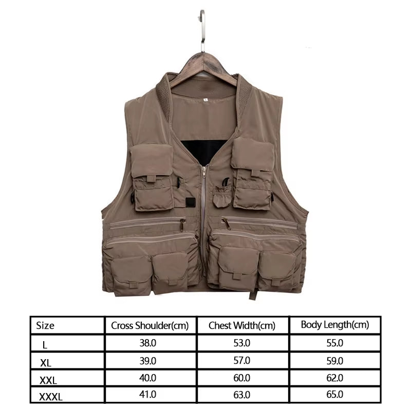 Korean Fishing Vest Quick Dry Fish Vest Breathable Material Fishing Jacket Outdoor Sport Survival Utility Safety Waistcoat