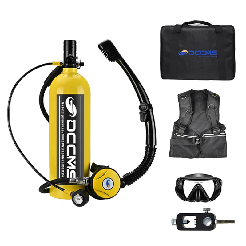 Lightweight 2L men's waterproof scuba tank, durable design