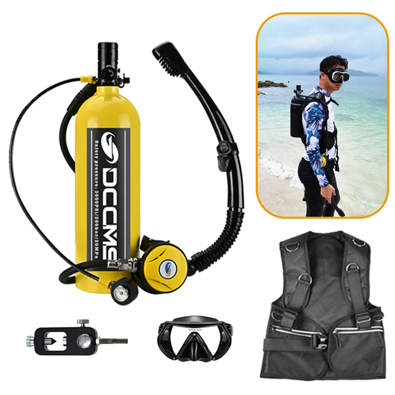 "Lightweight 2L men's waterproof scuba tank for diving"
