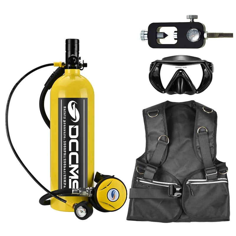 Lightweight 2L Men's Waterproof Scuba Tank for diving enthusiasts.