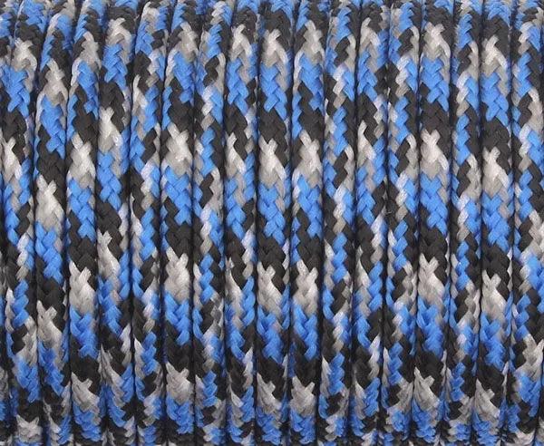 Campingsky Paracord, multi-color, survival gear rope on white background