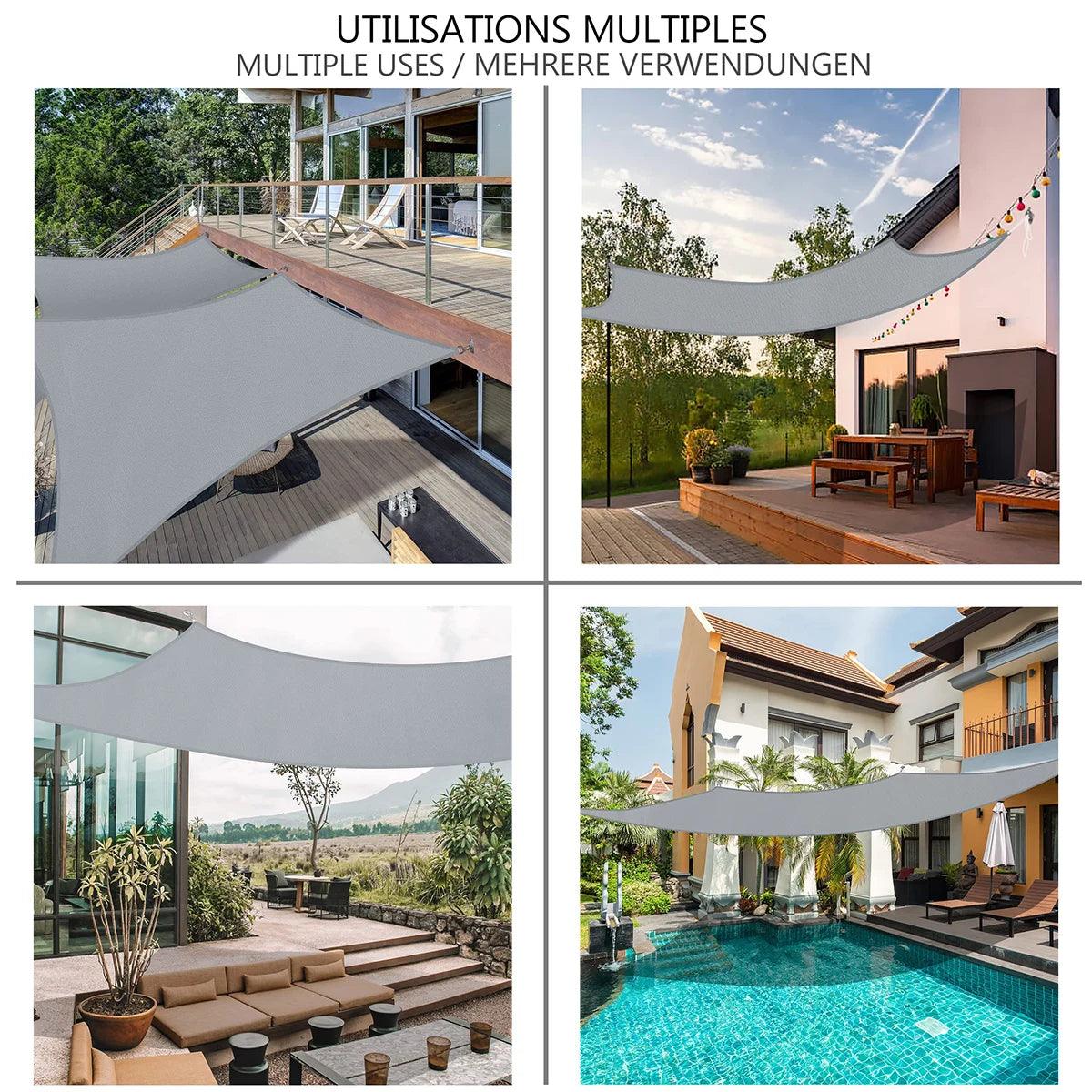 Waterproof Rectangular Shade Sail for Outdoor Space