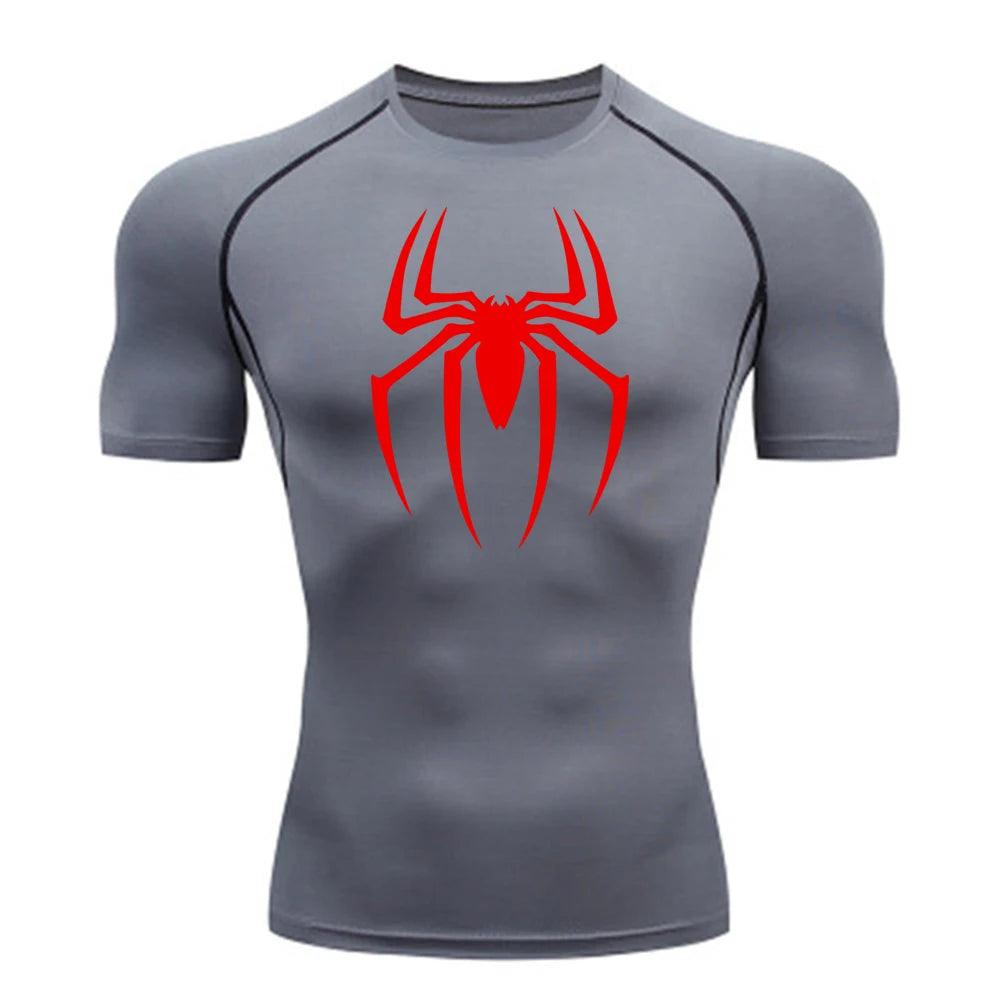 Men's Spiderman compression shirt with UV protection