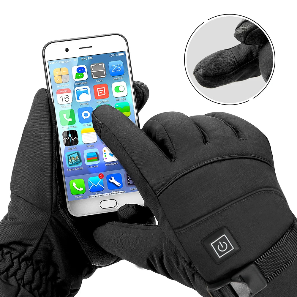 Men's Waterproof Heated Gloves for Touchscreen Use
