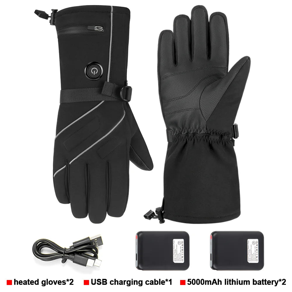 Men's Waterproof Heated Gloves with Touchscreen Fingers