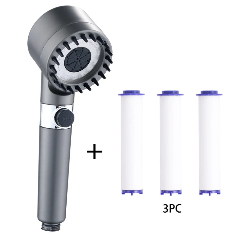 High-pressure 3-mode shower head for men, optimal water flow.