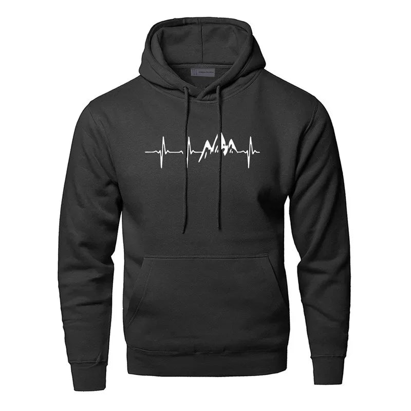 "Men's Black/Grey Waterproof Mountain Hoodie, front view"