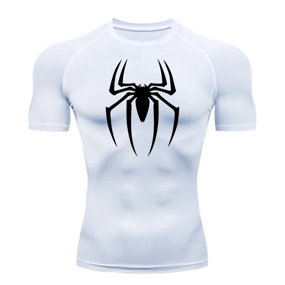 Men's Spiderman themed UV protection compression shirt