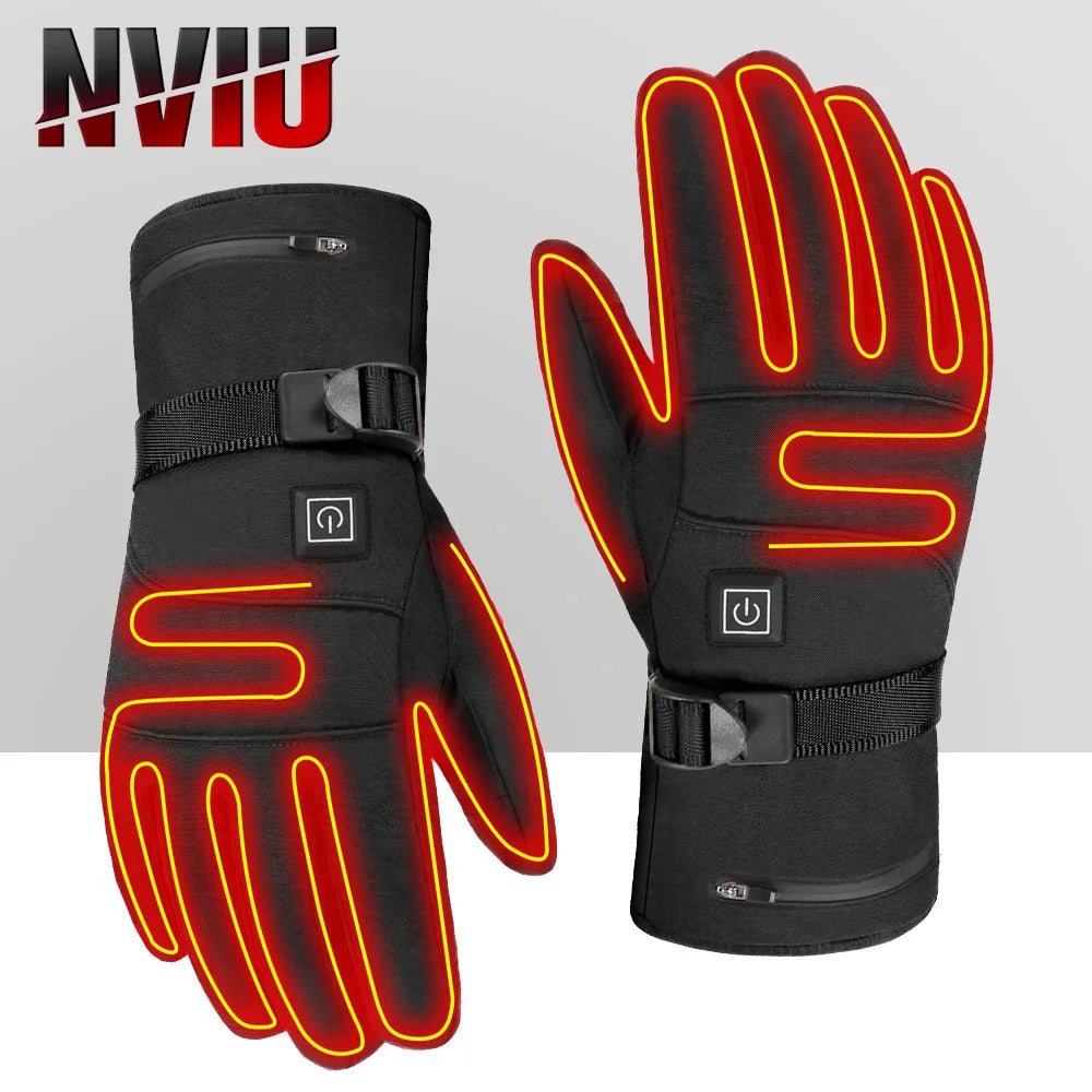 Men's waterproof heated gloves with touch capability