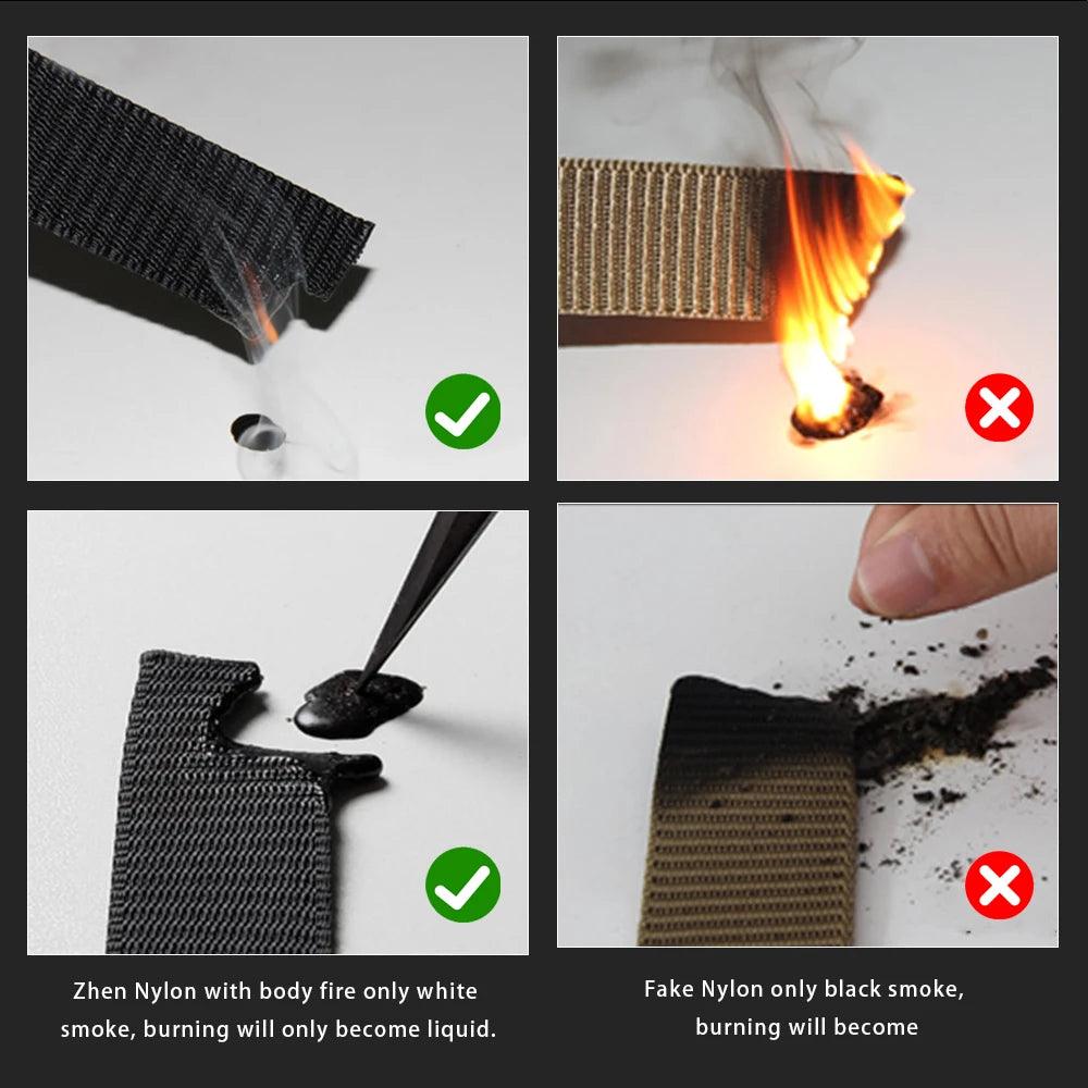 Survival nylon belt for durable and breathable gear.