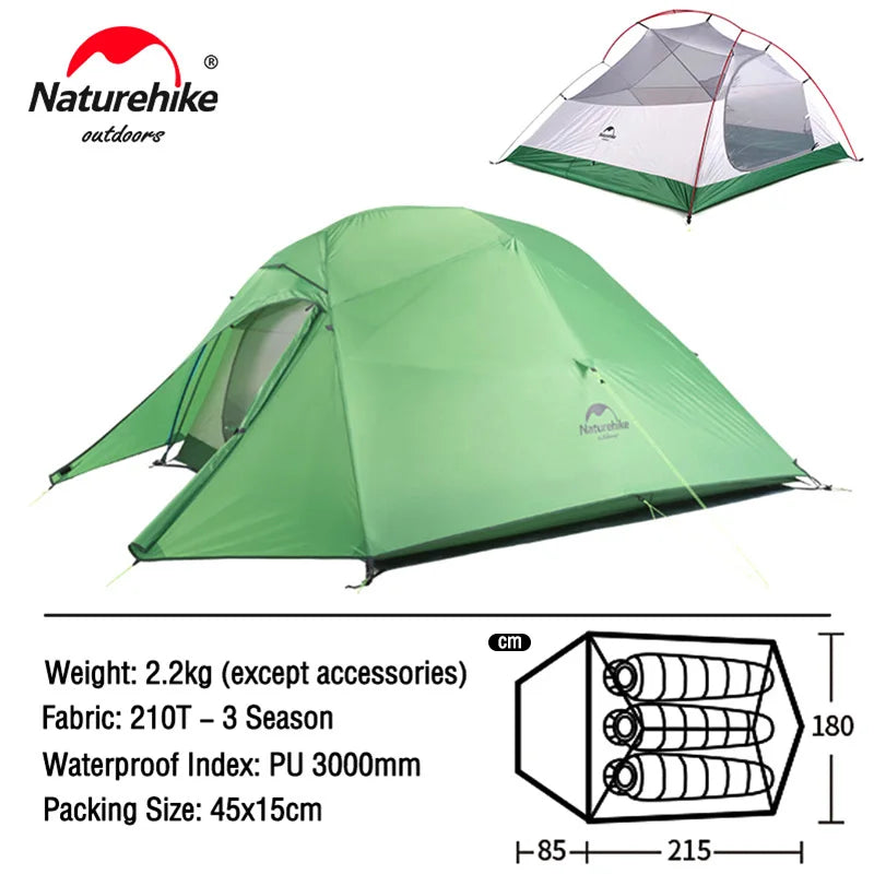 Naturehike Cloud Up compact waterproof tent on display