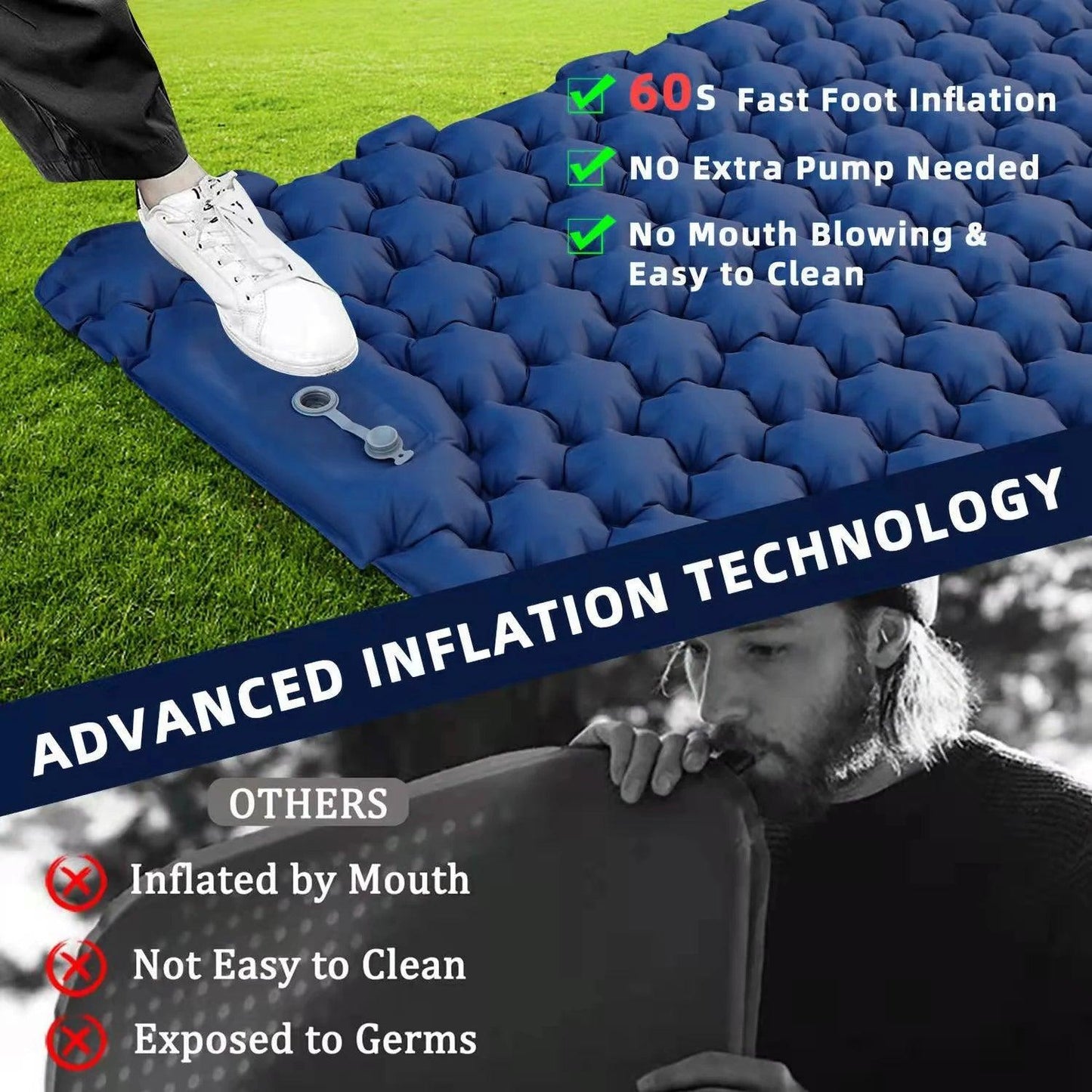Tomshoo Inflatable Camping Mat for Outdoor Adventures