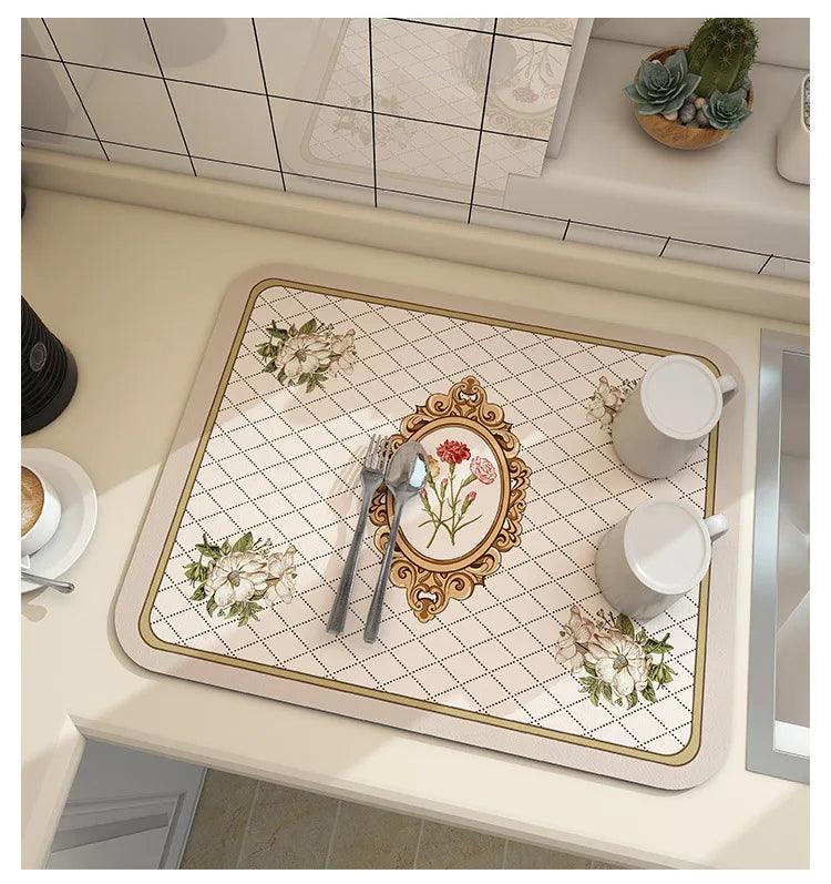 Men's waterproof kitchen mat, non-slip rubber, synthetic velour