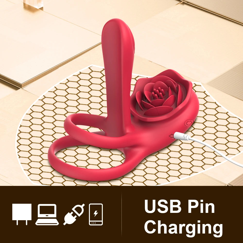 Rechargeable Vibrating Cock Ring for Couples