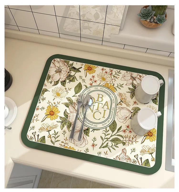 "Men's waterproof kitchen mat, non-slip rubber, durable synthetic velour."