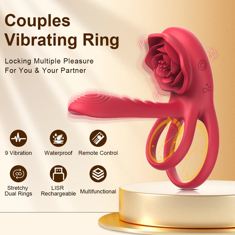 Rechargeable Vibrating Cock Ring for Couples