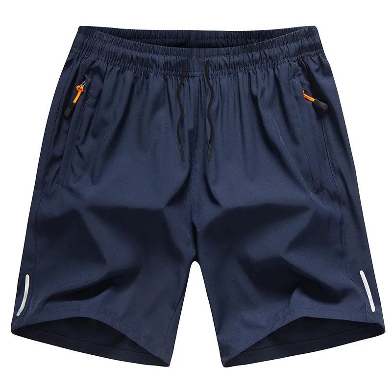 Men's lightweight quick-dry beach shorts on white background