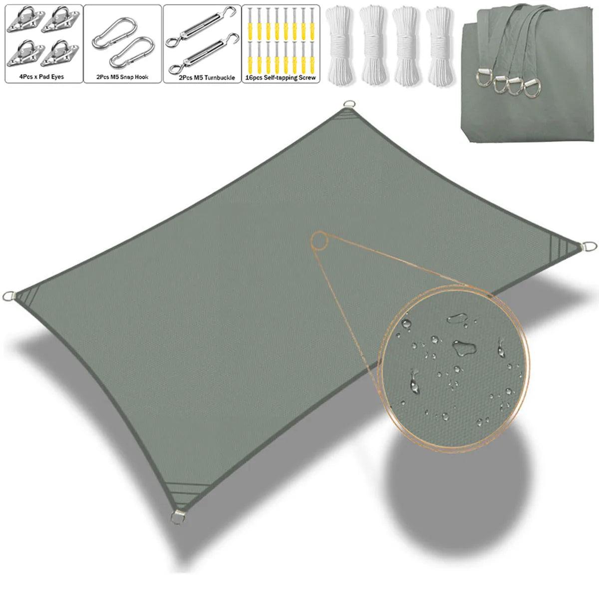 Waterproof Rectangular Shade Sail for outdoor spaces