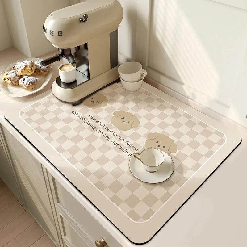 Men's synthetic velour non-slip kitchen mat, waterproof and durable.