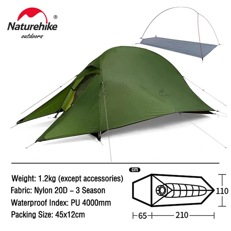 Naturehike Cloud Up compact waterproof tent on grass.