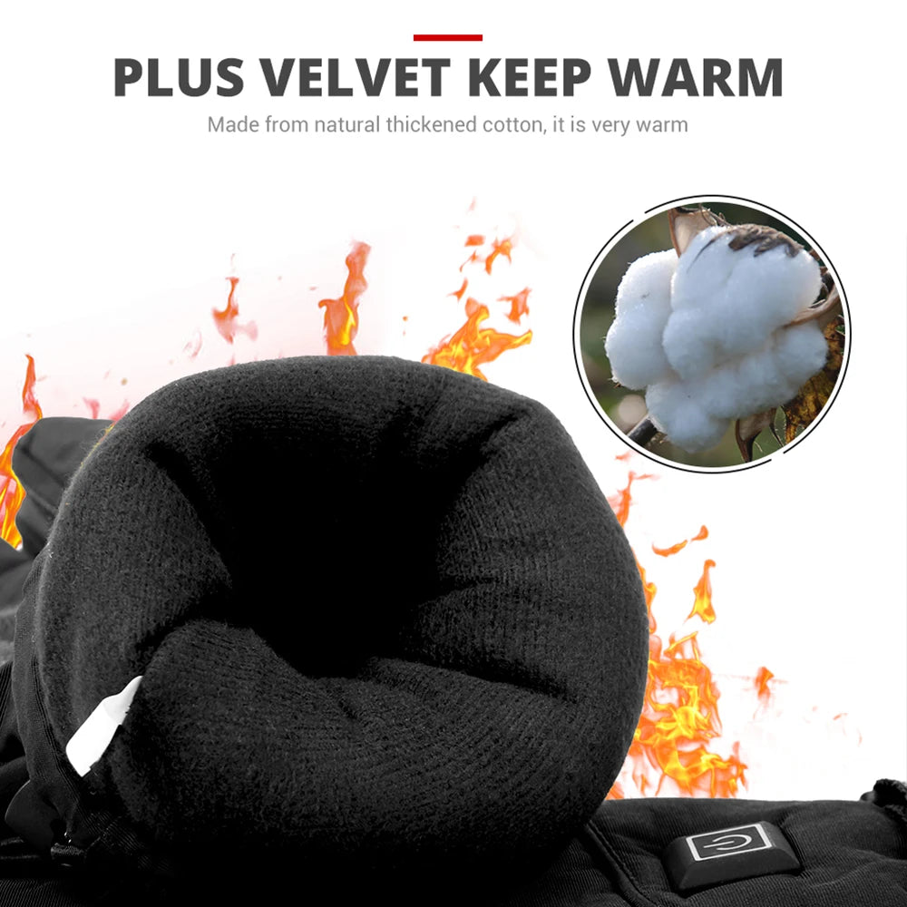 Men's heated waterproof gloves with touch-screen capability