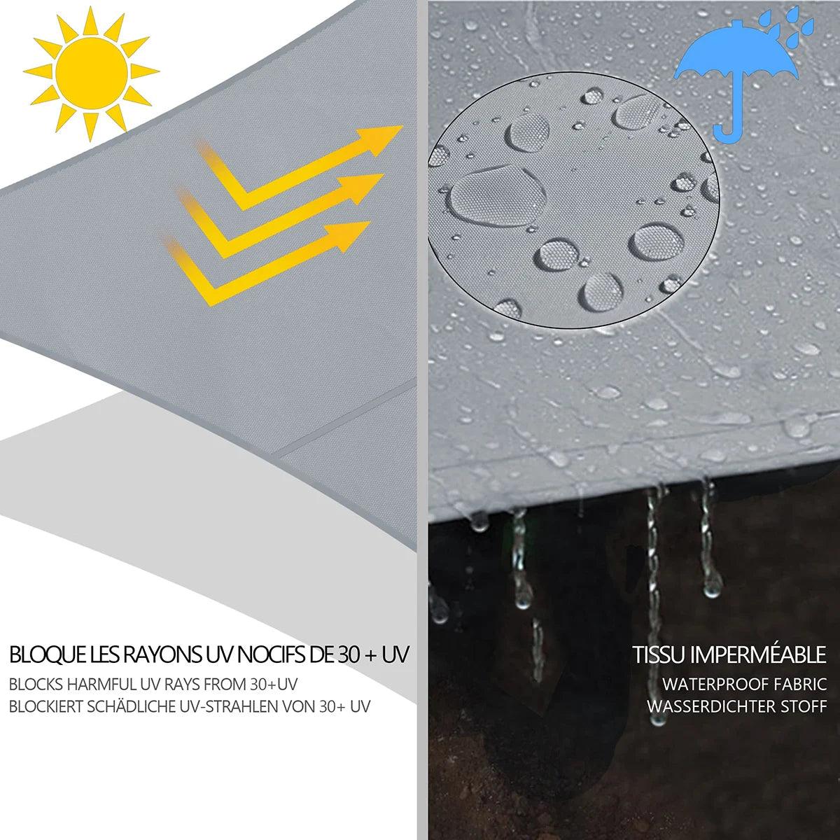 Waterproof Rectangular Shade Sail for Outdoor Space