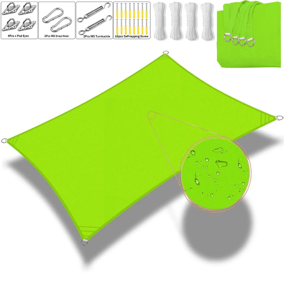 Waterproof Rectangular Shade Sail for Outdoor Space