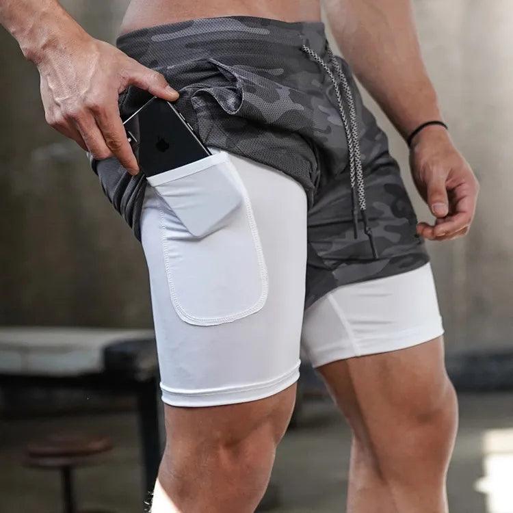 "Buy premium camo running shorts for men, athleisure wear online"