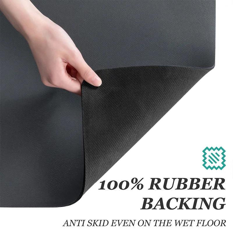 Men's durable, non-slip waterproof kitchen mat in synthetic velour.