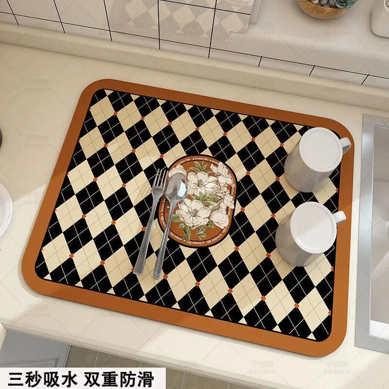 Men's waterproof kitchen mat, non-slip rubber, durable synthetic velour.
