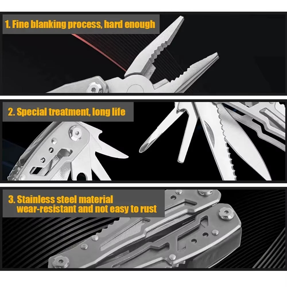 Folding Multi-Tool Pocket Knife Pliers Mini Portable Fold Outdoor Hunting Rescue Survival Tactical Multipurpose Repair Tool
