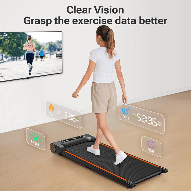 Urevo E2 Walking Pad, under the Desk Treadmill Smart Home Low Noise Walking Pad, Light Removeable Space-Saving Treadmill Indoortreadmill