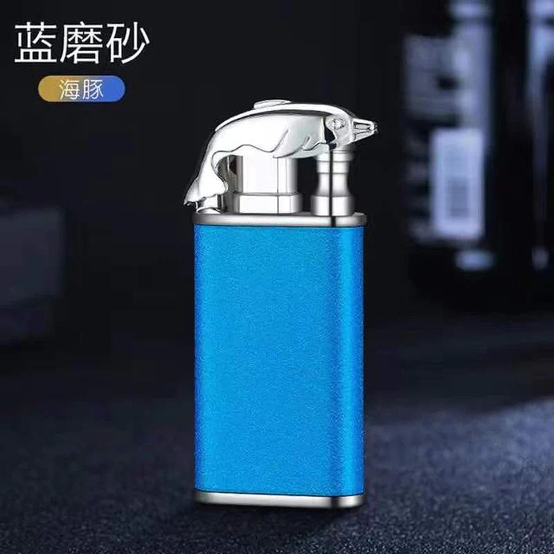 Dropshipping VIP Link Creative Dragon Double Fire Lighter Jet Flame Open Fire Windproof Inflatable Crocodile Lighter Men'S Gift
