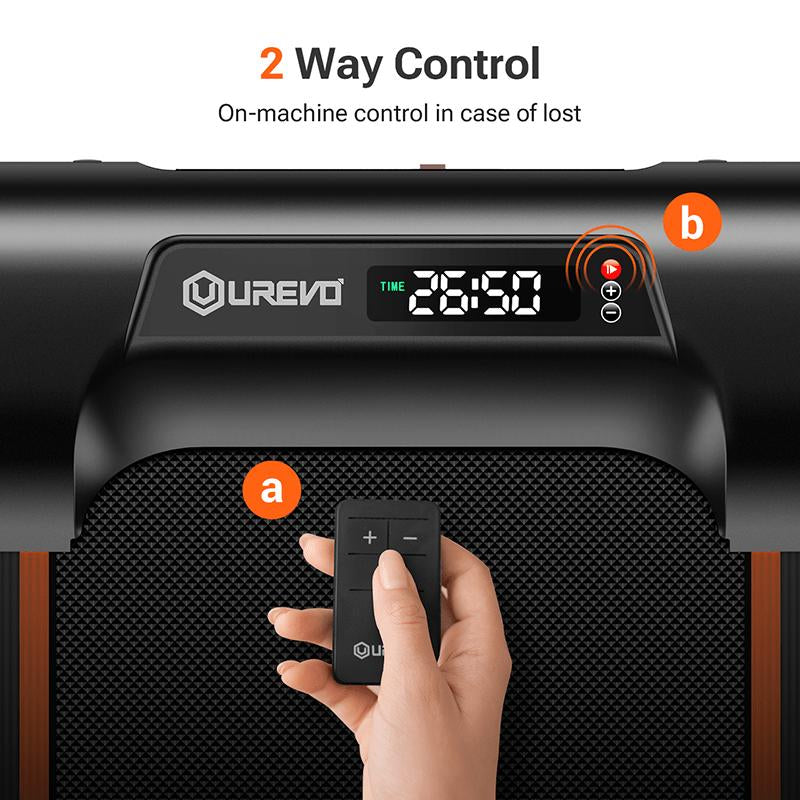 Urevo E2 Walking Pad, under the Desk Treadmill Smart Home Low Noise Walking Pad, Light Removeable Space-Saving Treadmill Indoortreadmill